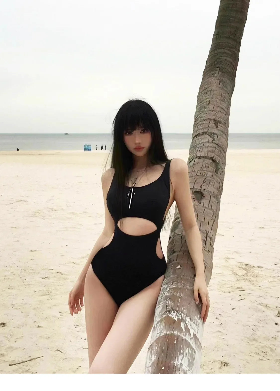 New Vacation Design with Hollowed Out Triangular Jumpsuit To Cover The Belly and Make You Look Slimmer, Hot Spring Swimsuit