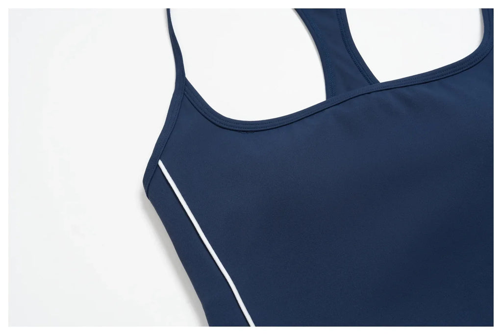 Women's 2 Piece Yoga Set Summer Brushed Color-Block Slim Sports Tank Top High Waist Pants Gym Running Fitness Suits Tracksuit