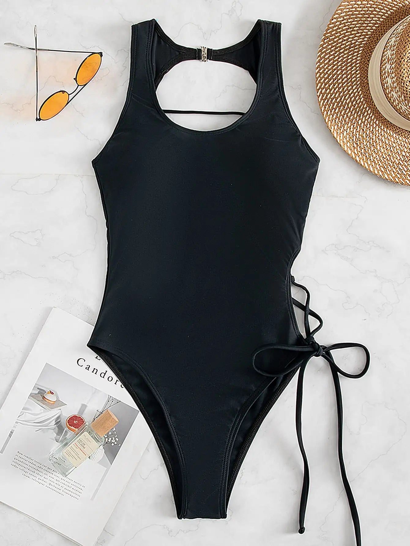 2026 Print Lace Up Back Swimsuit One Piece Solid Swimwear Women Bathing Swimming Suit Female Padded Summer Beachwear Bodysuit