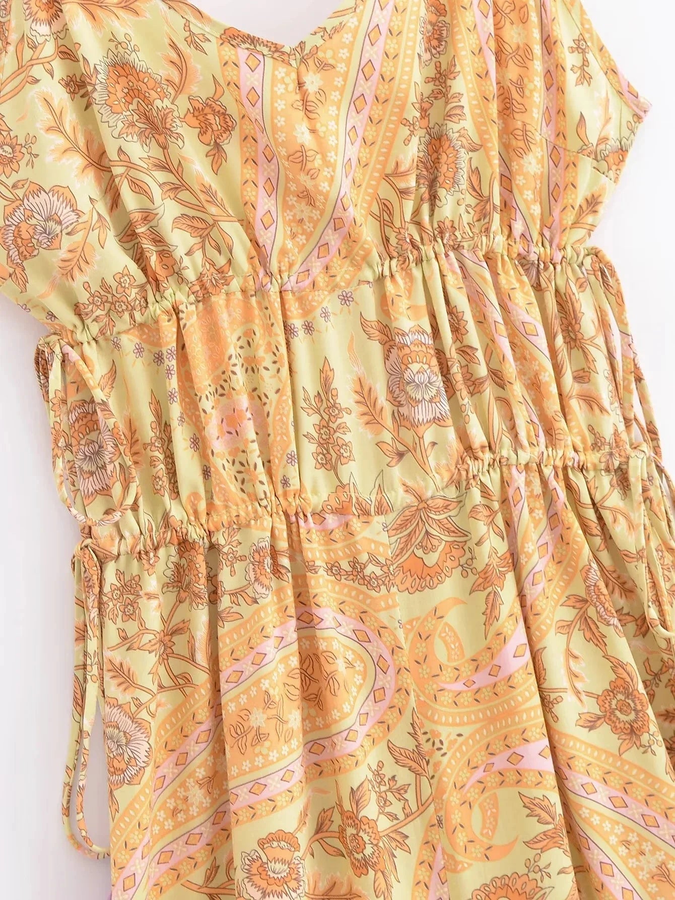 Paisley Print Bohemian Wide Leg Long Pants Jumpsuit Women Summer New Overalls Spaghetti Strap Loose Casual Boho Jumpsuit Tassel