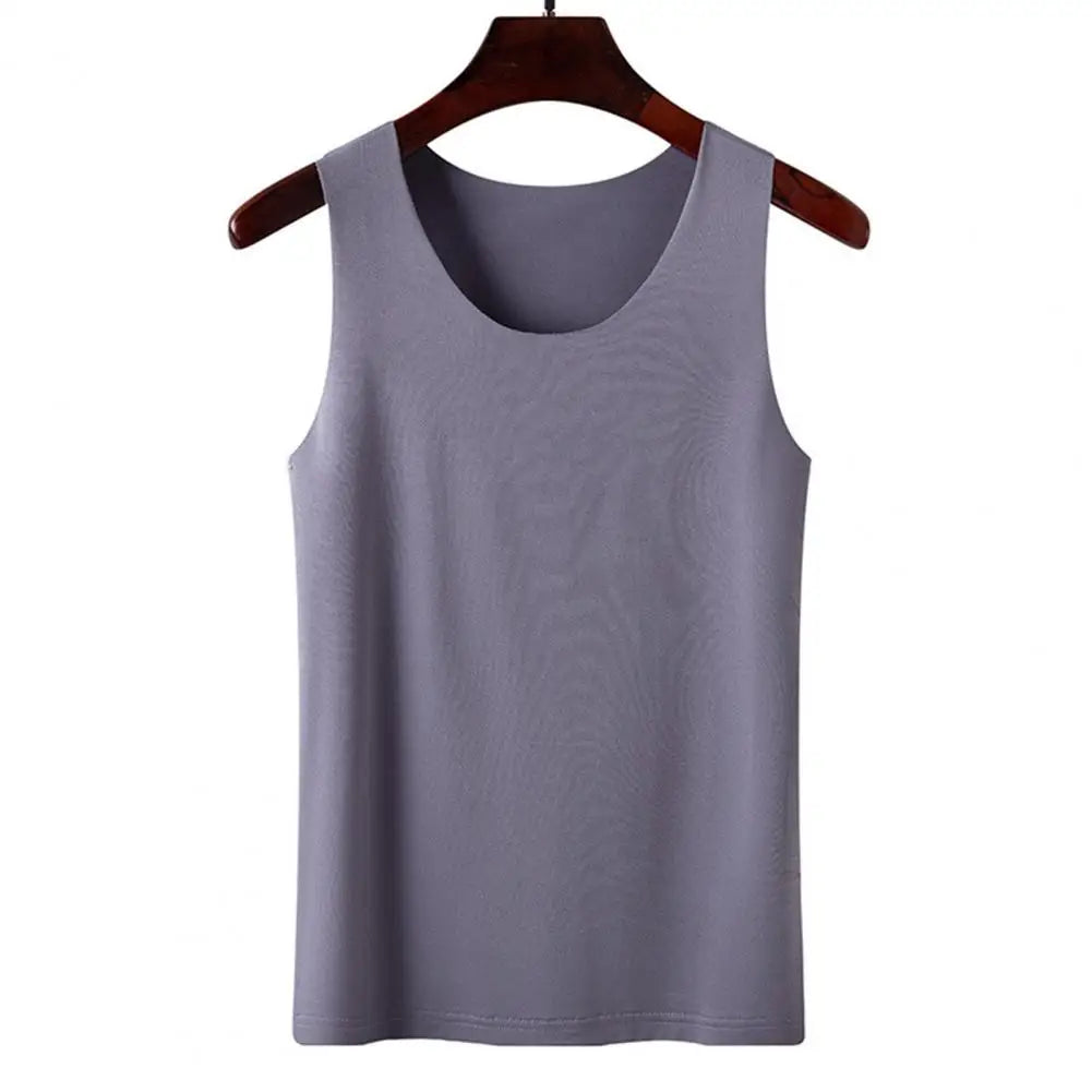 Women Bottoming Vest Sleeveless Ice Silk Seamless Stretchy Round Neck Dry Dry Cooling Camisole Summer Office Vacation Basic Top
