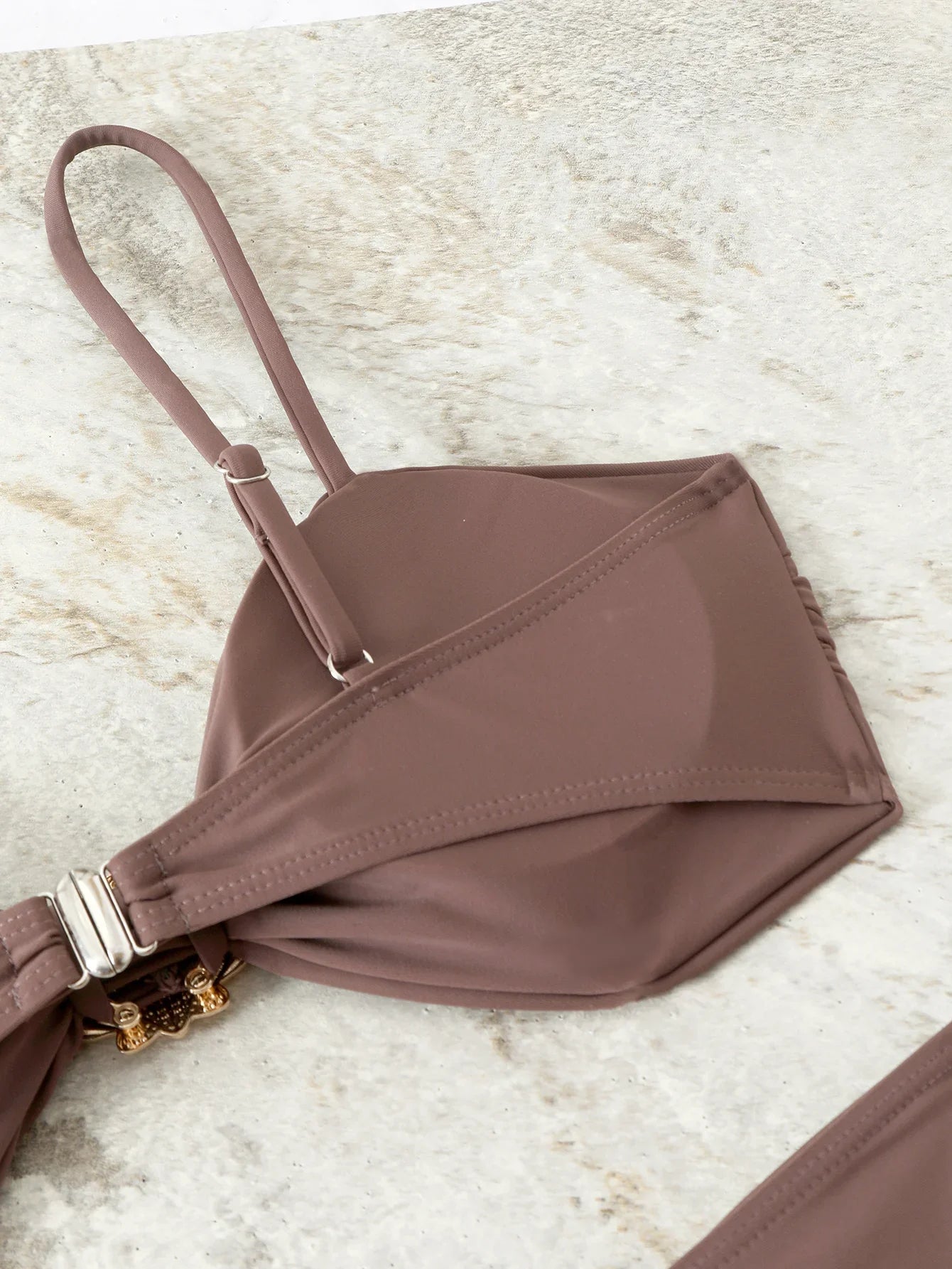 Strappy High Waist Bikinis 2026 Women Sexy Shell Swimsuit Solid Padded Swimwear Female Bathers Bathing Swimming Swim Suit