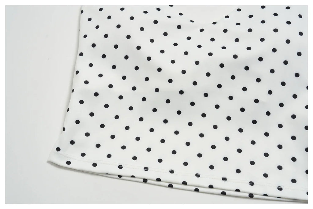 New Summer Women White Polka Dot Print Yoga Sets Hanging Neck Slim Sport Vest High Waist Mid Pants Gym Two-piece Workout Clothes