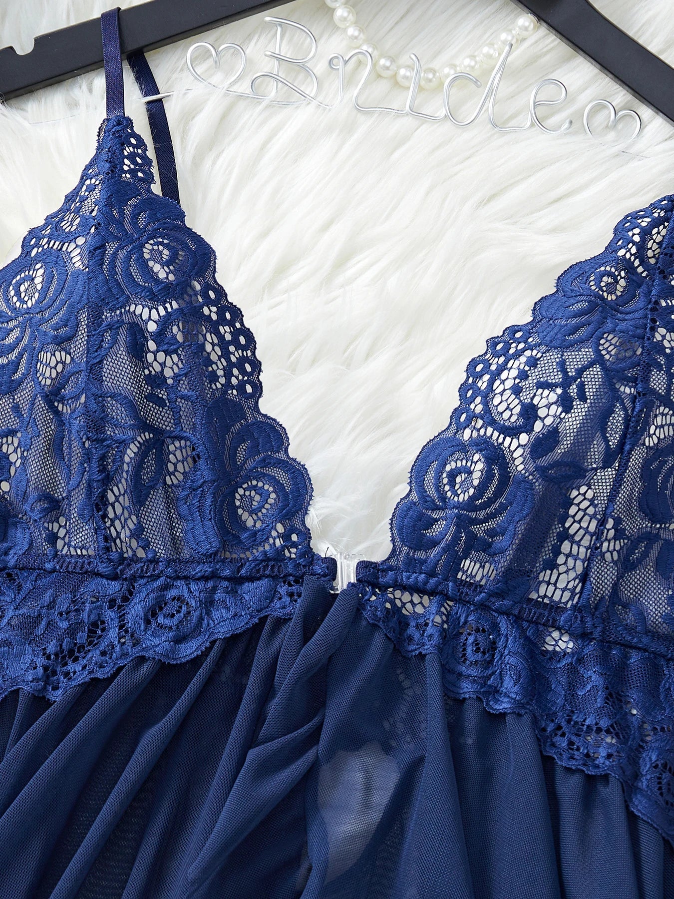 Transparent Blue Sexy Lingerie Women Underwear See Through Sleepwear Lace Nightdress And Panties Pijamas Set Adult Female Nighty