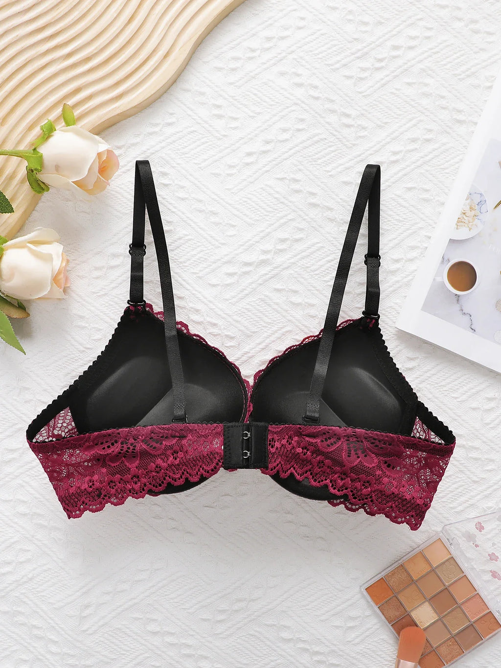 New Year Christmas High-Quality Red Lace Sexy Women's Underwear One Lingerie Push Up Seven codes Bra A3216