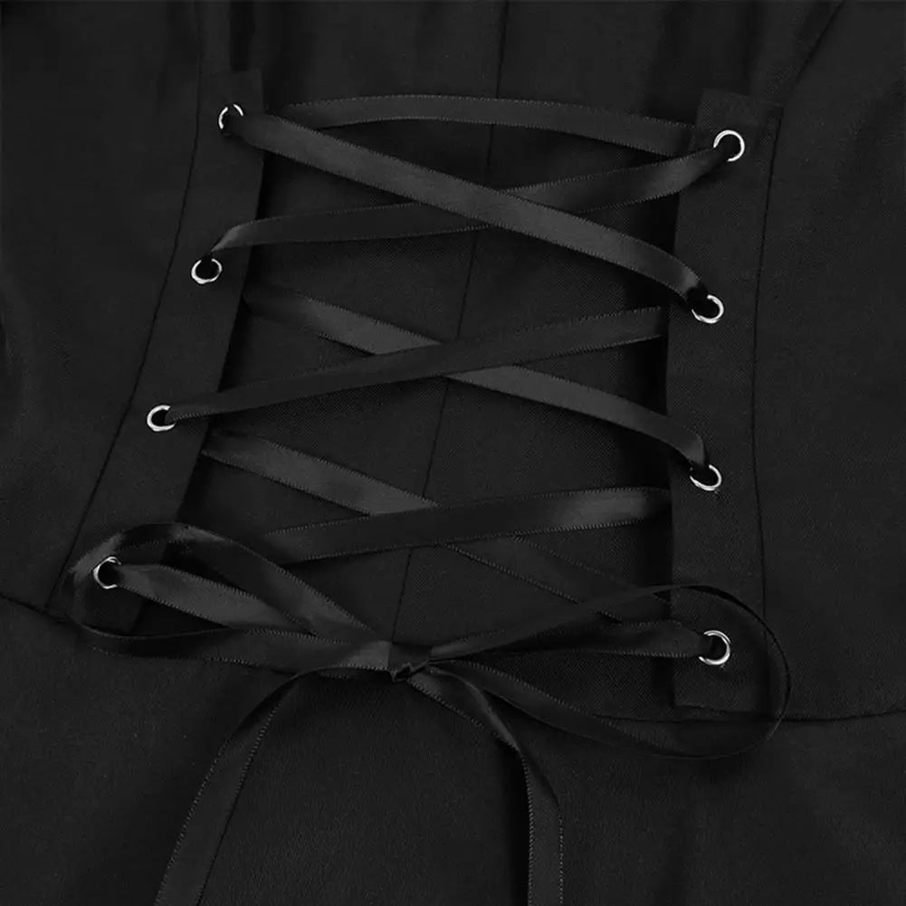 Women Double Breasted Victorian Steampunk Blazer Coat Gothic Tuxedo Tailcoat Jacket with Lace Hem Halloween Uniform Costume
