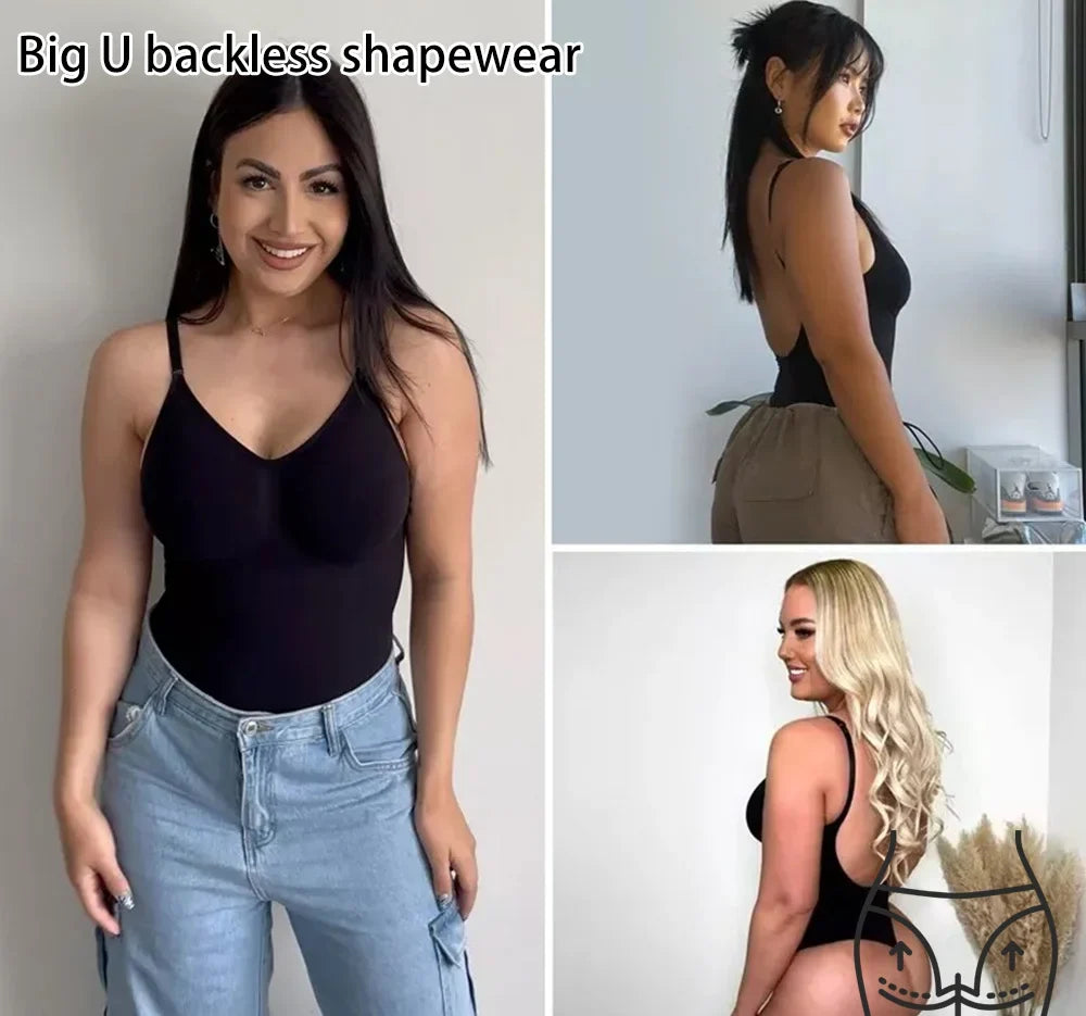 Phantasy Backless Shapewear Thong Bodysuits Sexy Women's Clothing Casual Tops Seamless Bodycon for Women Seamless Bodysuit