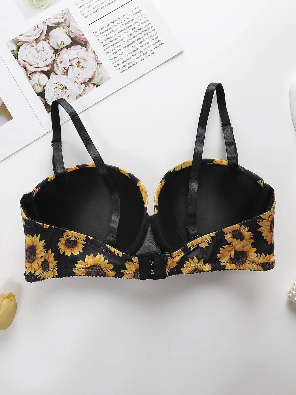 Women's Push Up Bra With Steel Rim Lingerie With Printed Pattern Sexy Lingerie Women's Daily Bra A3163