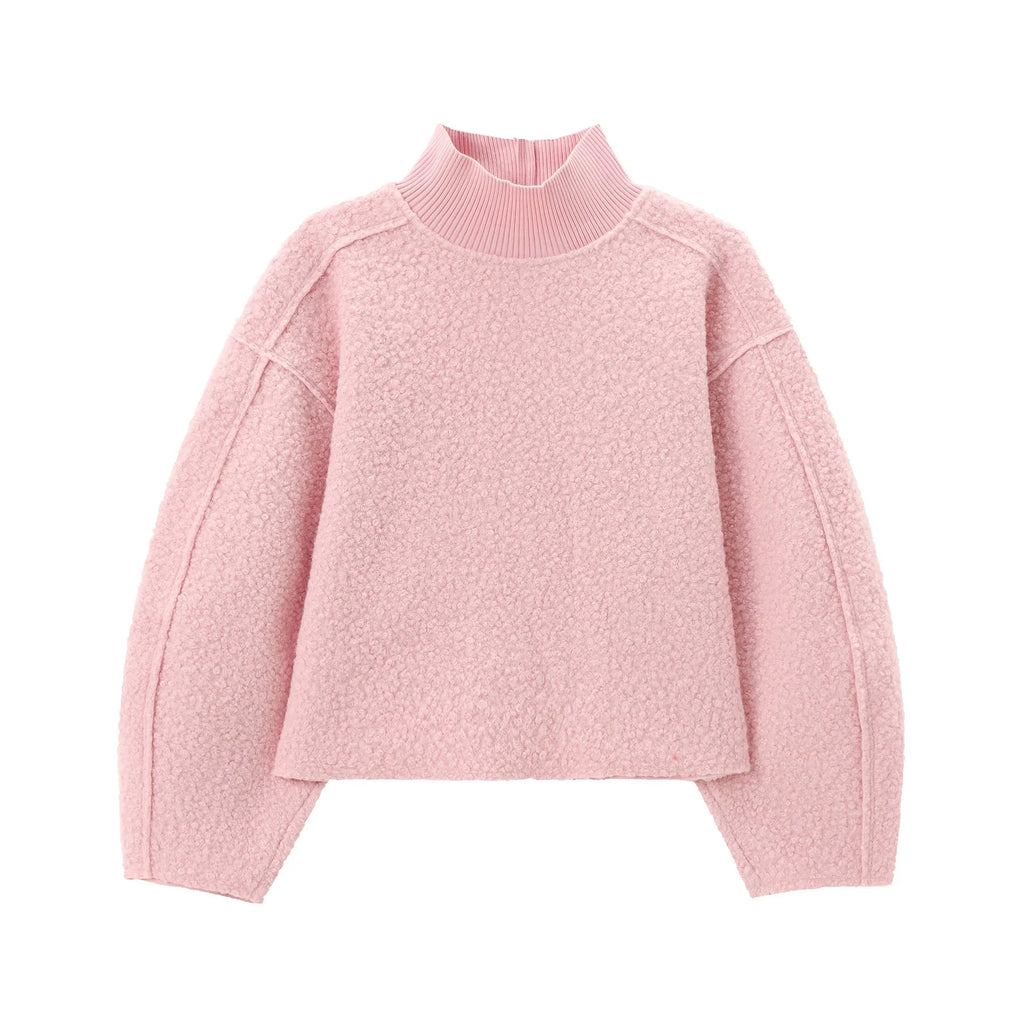 Foridol Turtleneck Fluffy Hoodie for Women Autumn Casual Loose Pullovers Female Basic Fashion Winter Women's Sweatshirts