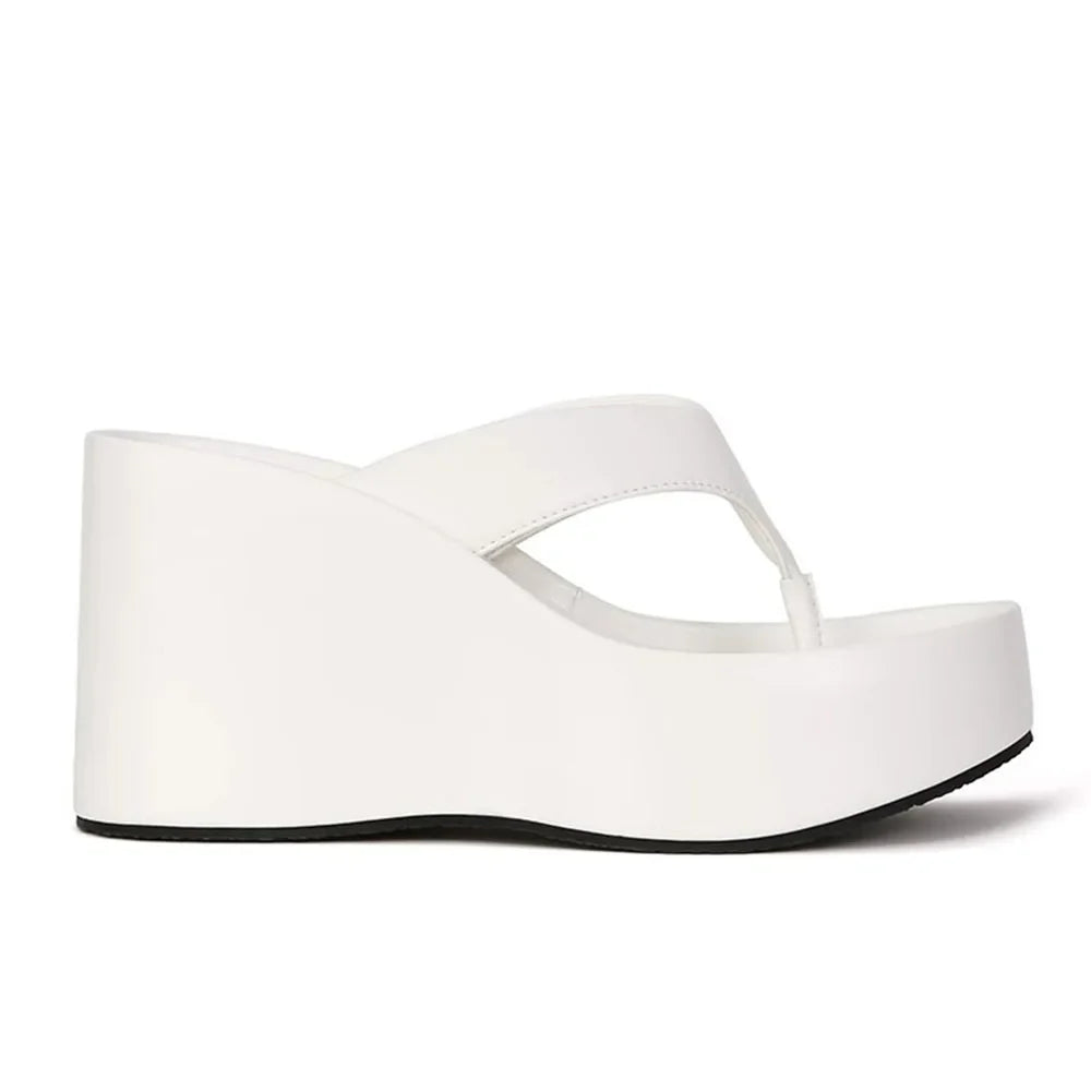 2026 Brand New Flip Flops Sandal Summer Black Platform Sandals Women Outdoor Slipper Wedges Slides 10cm High Heels Shoes Mules