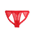 Black Mesh Lace Panty for Women Hollow Out Buttocks Thong Briefs Cotton Lined Sexy Underwear Plus Size S-2XL
