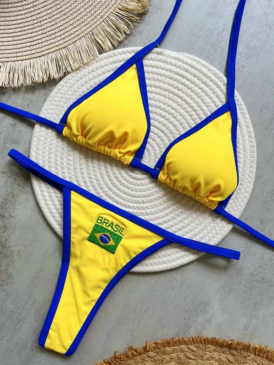 Asymmetric G String Bikinis Mini Micro Thong Bikini Female Swimsuit Women Swimwear Two-pieces Bikini Set Brazilian Bathing Suit