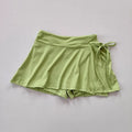Women's sports yoga short skirt, badminton tennis skirt pants with inner pockets and side slit straps