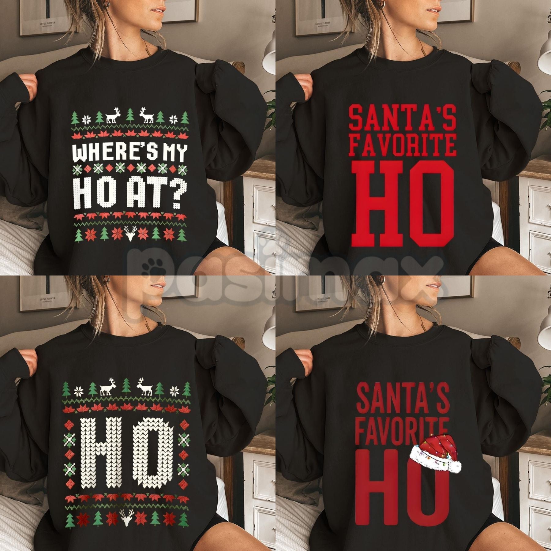 Santa's Favorite Ho Funny Christmas Sweatshirt | Explicit Adult Holiday Jumper | Sarcastic Naughty Xmas Crewneck | Mature Gift