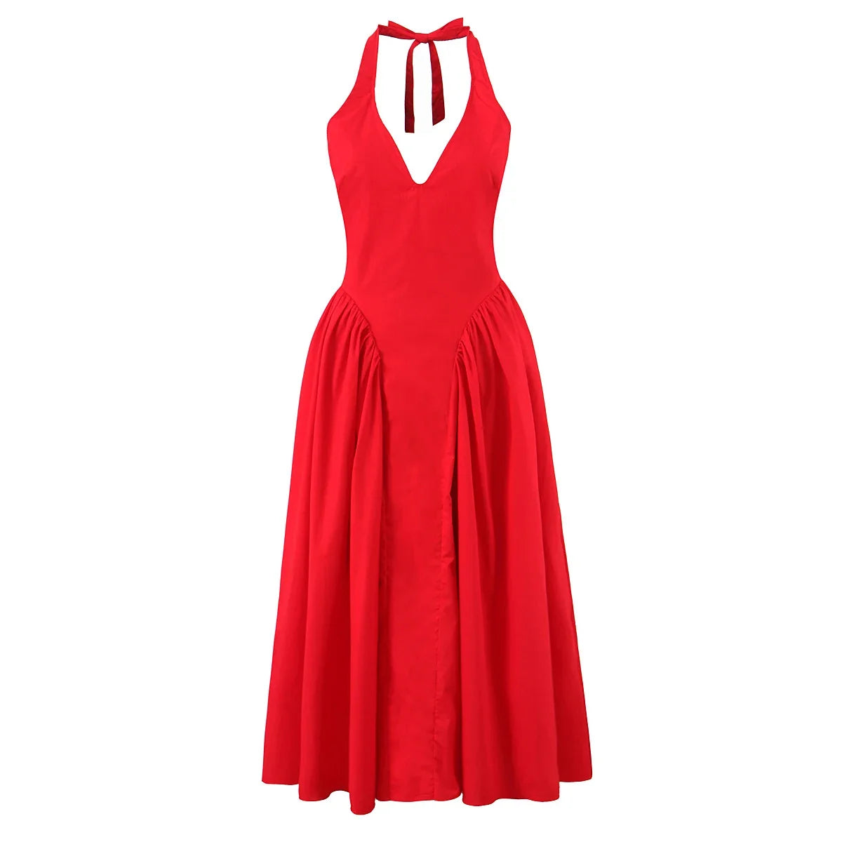Foridol Summer Spring White Cotton Women's Dress Backless Halter Midi Party Dresses Elegant Vinatge A-line Vestidos 2025 New In