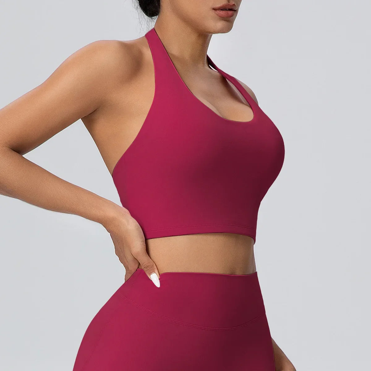 Sexy Gym Women's Sports Bra Breathable Hanging Neck Backless Sports Bra Women's Comfortable Exercise Pilates Training Yoga Top