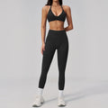 Breathable Quick Drying Yoga Set for Women Beauty Back Sports Bra High Waist Leggings Fitness Suit Outwear Gym Running Tracksuit