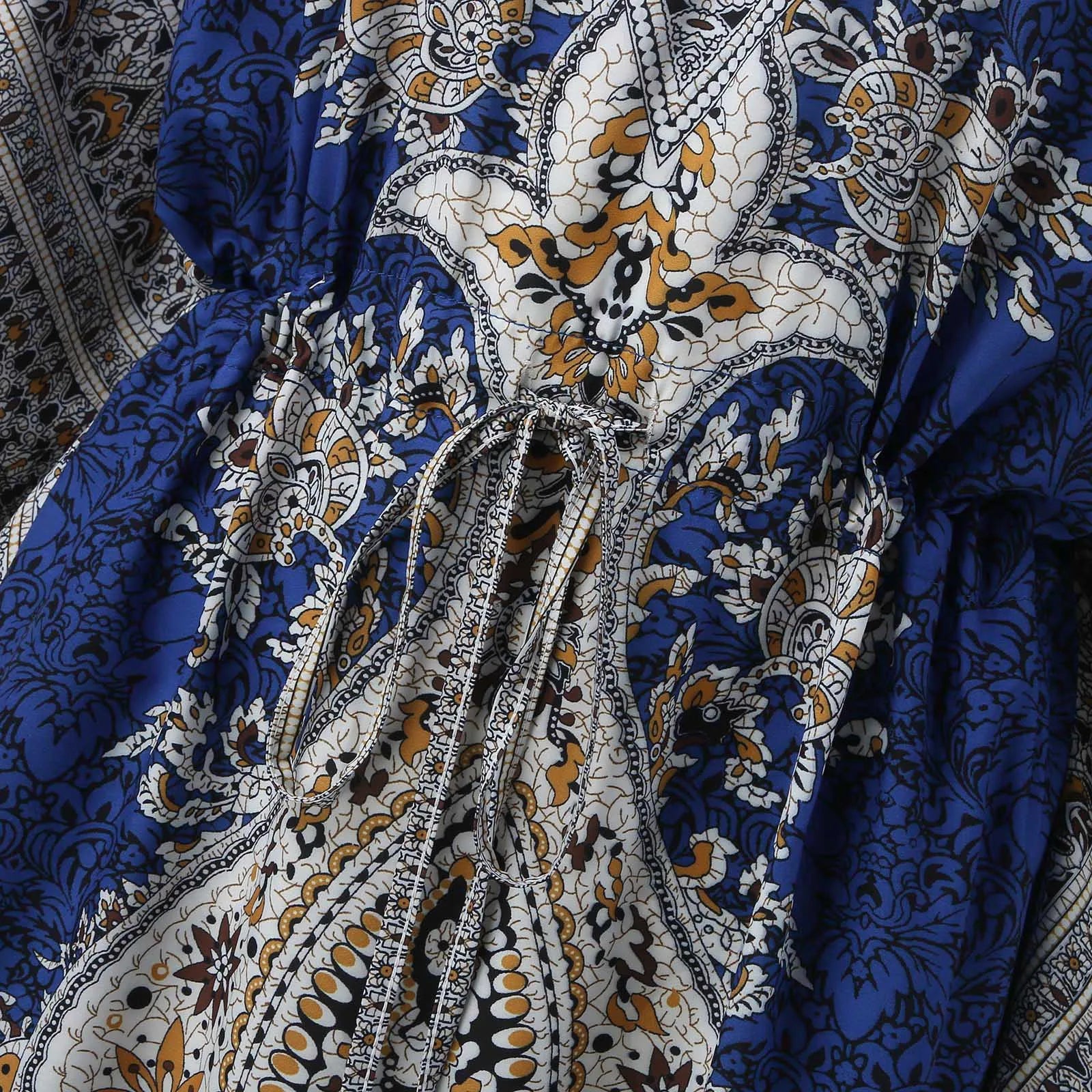 Dresses For Womens Kimono Style Vintage Printed Loose Summer Beach Clothes Personality Weastern Funny Women Dresses Casual