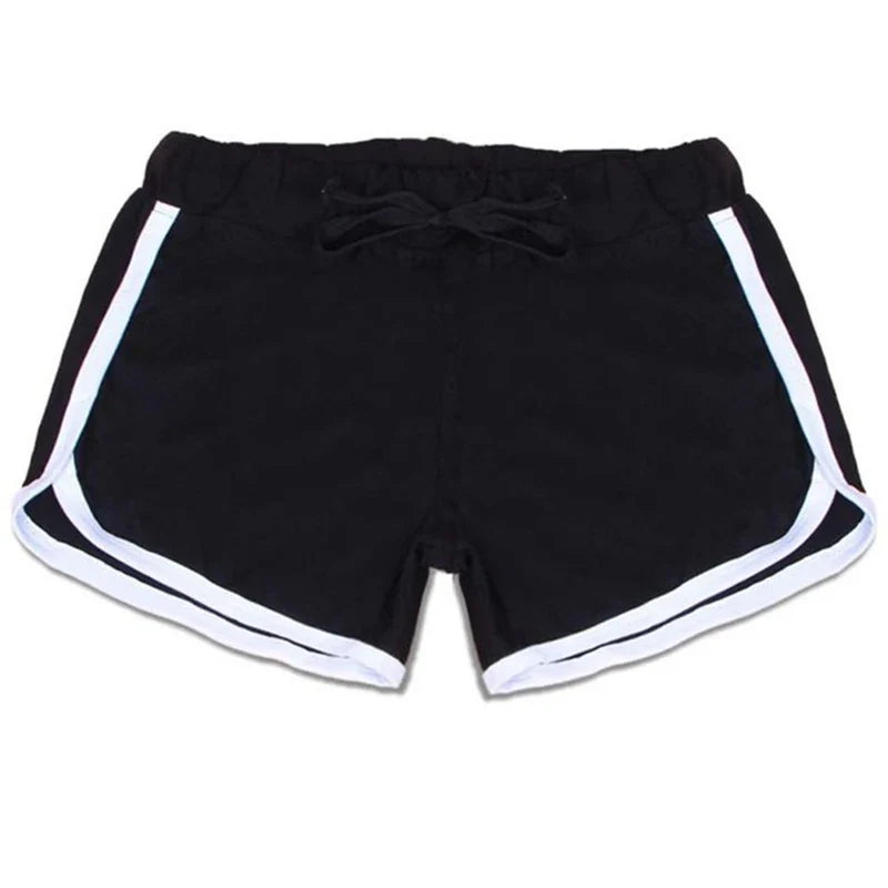 Women Cotton Shorts Yoga Short Pants Summer Fast Drying Sports Pants Contrast Binding Side Split Elastic Waist Casual Shorts