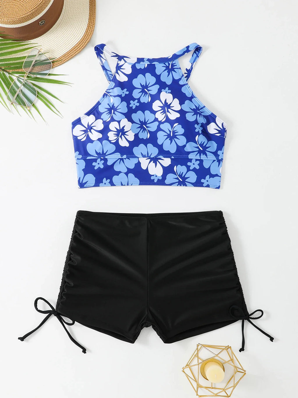 2026 High Waist Bikini Women High Neck Swimsuit Printed Swimwear Female Padded Beachwear Bathers Bathing Swimming Swim Suit
