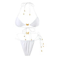 Solid Color Stretch Rope Butterfly Jewelry Bikini Sexy Split Triangle Bag Straps Swimsuit Women Maillot De Bain Femme 2 Pieces