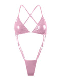 sexy gillter metallic micro mini bikinis one piece plain swimsuits bodysuits Swimwear Biquini conjunto de bikini tankini trikini