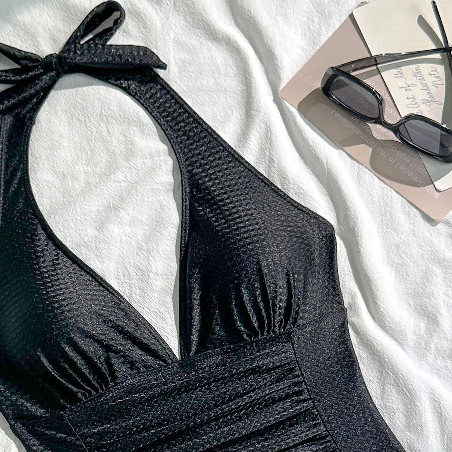 New Deep V Neck One Piece Swimsuit 2026 Women Orange White Pleate Tummy Control Swimwear Beach Holiday Bathing Suit Monokini
