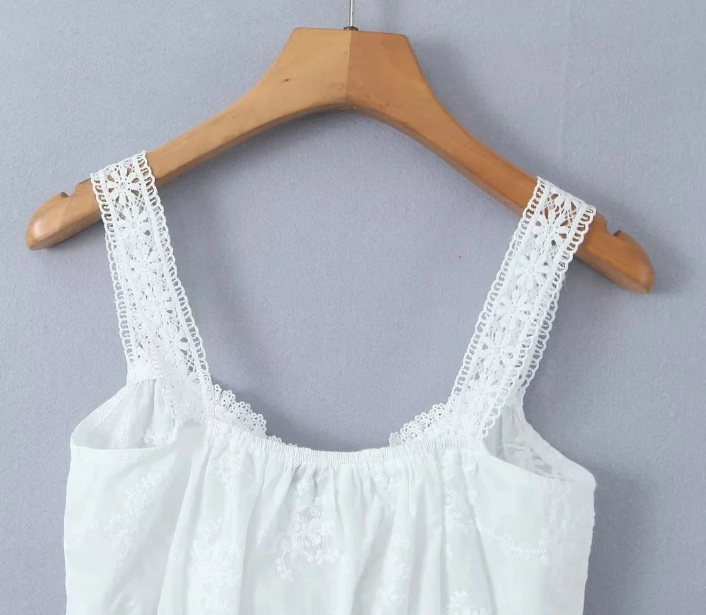 Lace Skirt Set Dress Summer Women Beach Holiday Sexy Cotton Matching Set Outfits Spring White 2 Pcs Vestidos Female Set 2025