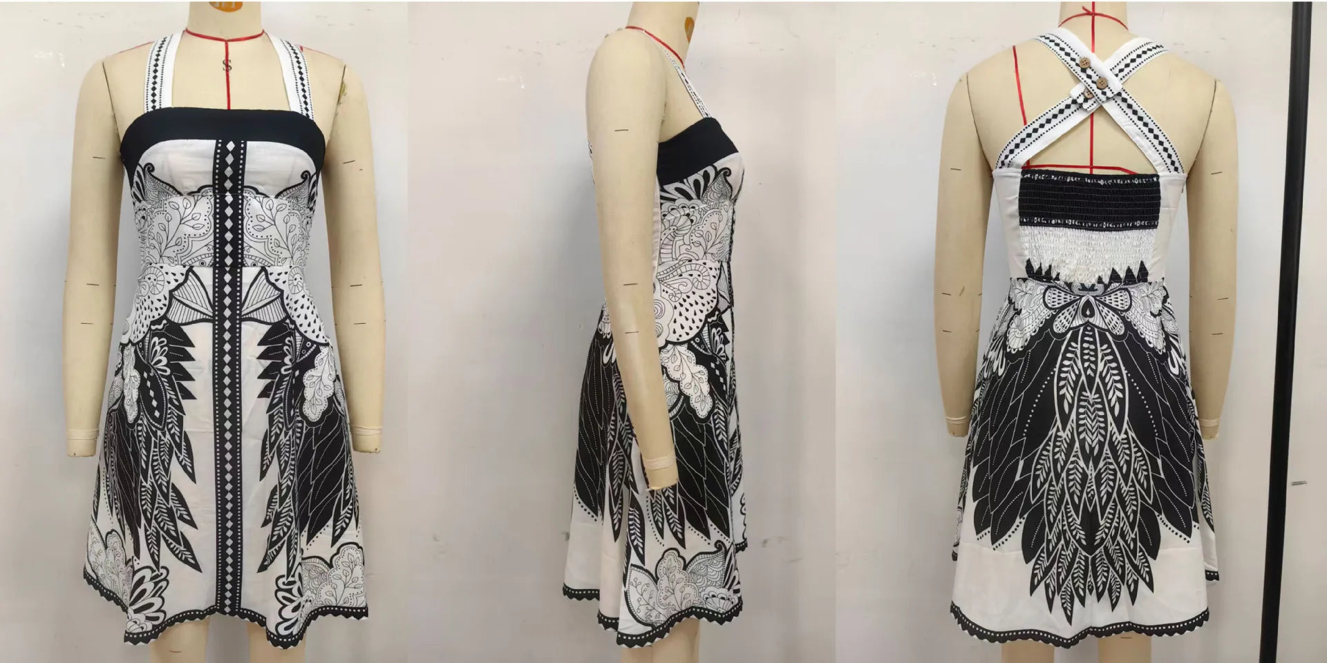 Fashion Color Bohemian Style Print Dress Women Summer New A-line Sleeveless Short Dresses Vacation Commuting Clothing Vestidos
