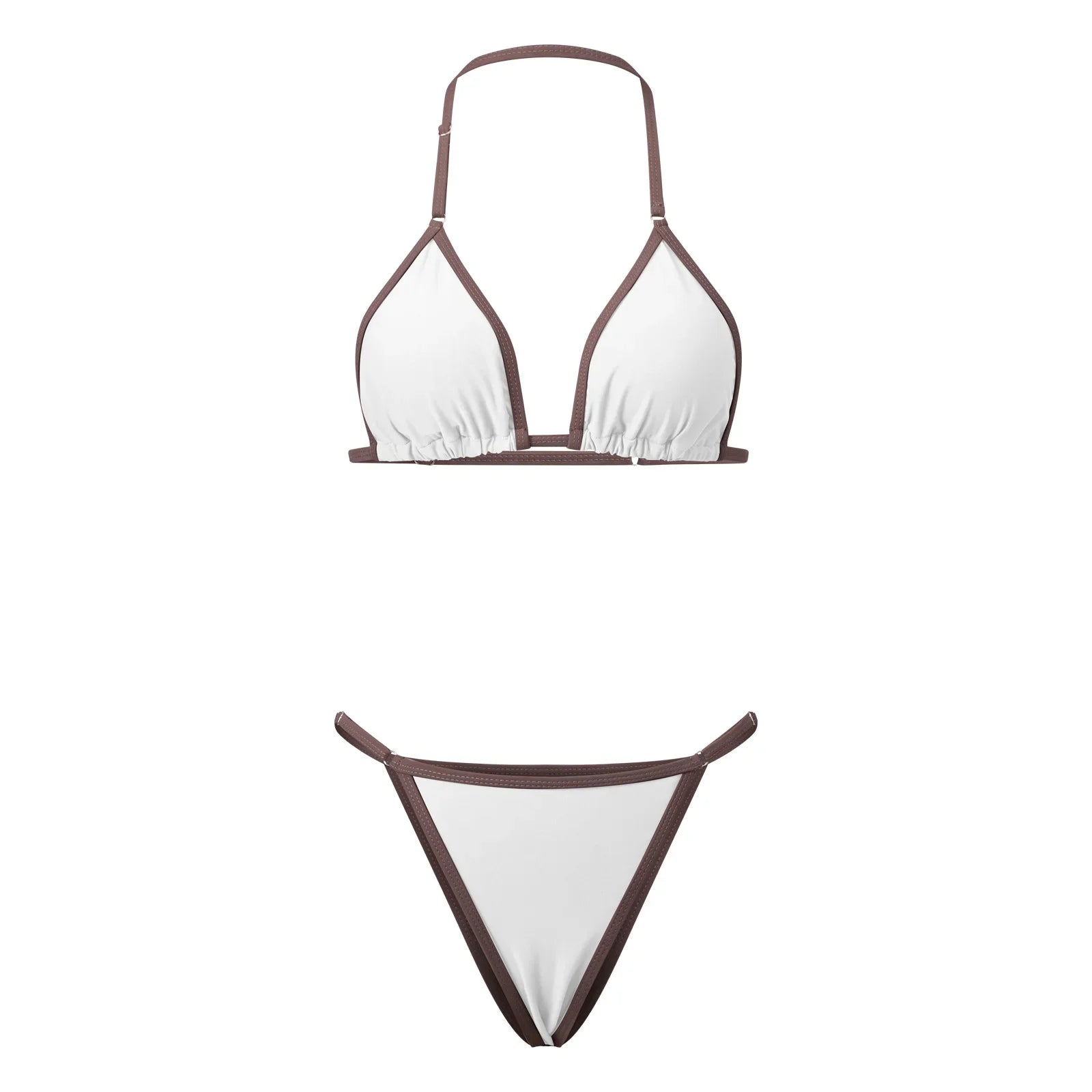 2026 New Women 2 Piece Bikini Set Halter Bra Tops and Thongs Swimsuits Casual Sexy Bathing Suits for Beach Pool