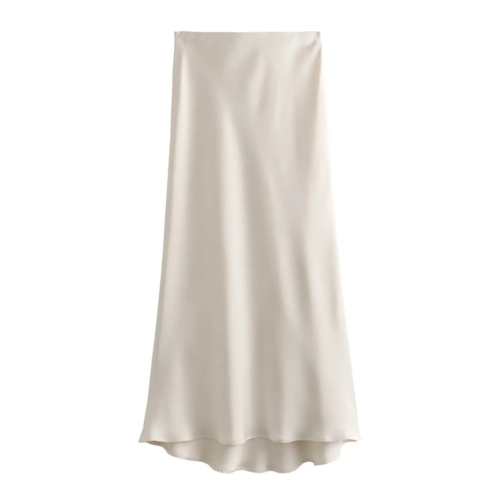 Foridol Autumn Winter Burgundy Satin Skirt Women Party Silk Skirt High Waist Straight Long Faldas Mujer Christmas Skirt