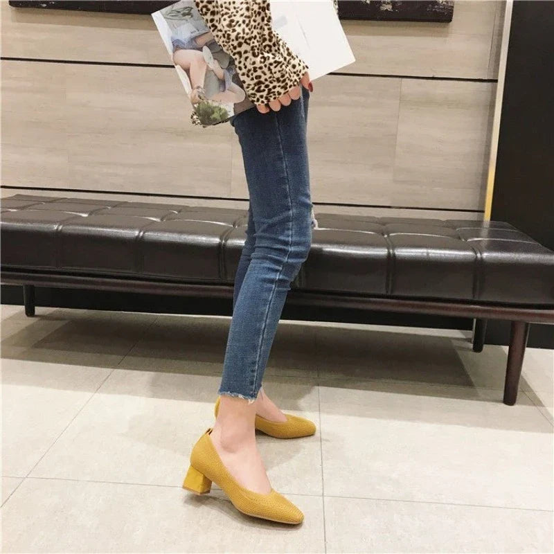 Fashion Flats For Women Spring Summer Flat Shoes Square Toe Slip-on Loafers Soft Sole Girls Daily Walking Shoes