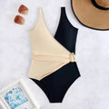 Oval One Piece Swimsuit Female Swimwear Women Patchwork Bathing Suits Summer Beach Wear Tummy Control Monokini Swimming Suit