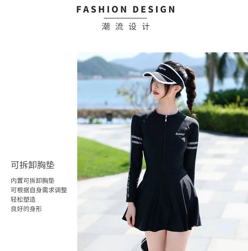 New Women's Split Style Swimsuit for Slimming, Belly Covering, and High-end Sports Style