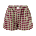 Women’s Plaid Print Shorts Elastic Low Waist Button Front Lounge Shorts Boxers Streetwear