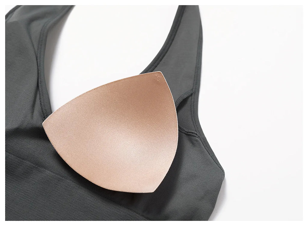 Women Summer Sports Bra Seamless Halter Top High Support Push-up Open Back Gym Bra High-intensity Fitness Yoga Workout Underwear