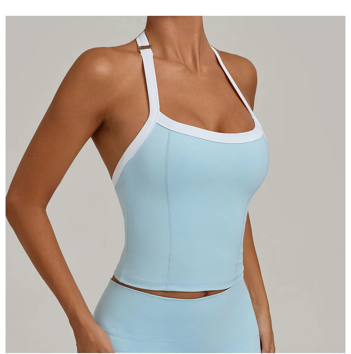 Hanging Neck Top Women Sports Bra Push Up Fitness Yoga Bra Color Blocked Underwear Gym Sport Tops Women Running Vest Bralette
