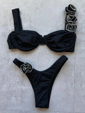 Sexy 3D Flowers Underwired Brazilian Bikini Women Swimwear Female Swimsuit Two-pieces Bikini Set Triangle Bathing Suit Swim Lady