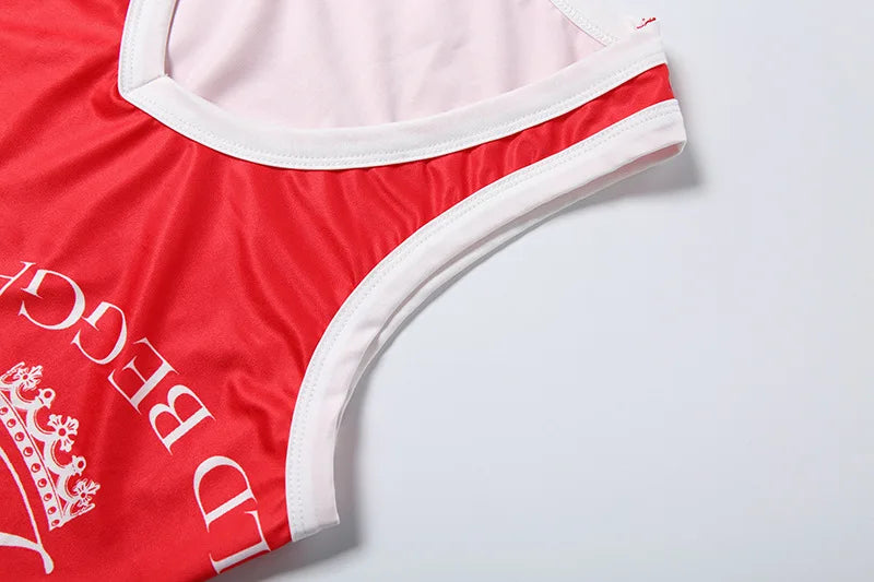 European and American 2026 Spring and Summer Casual Contrast Color Halter Backless Top High Waist Butt Lifting Shorts Set