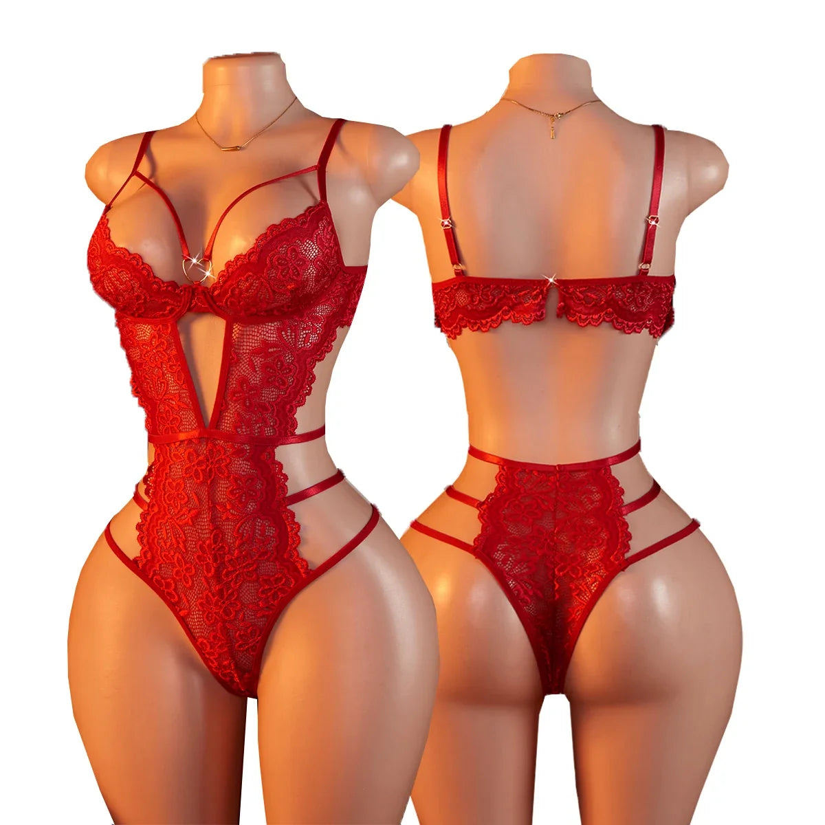 Adult Semi Transparent Heart-shaped Ornament Lace erotic Underwear Suspender Women Sexy Lingerie Nightclub Party Bodysuit