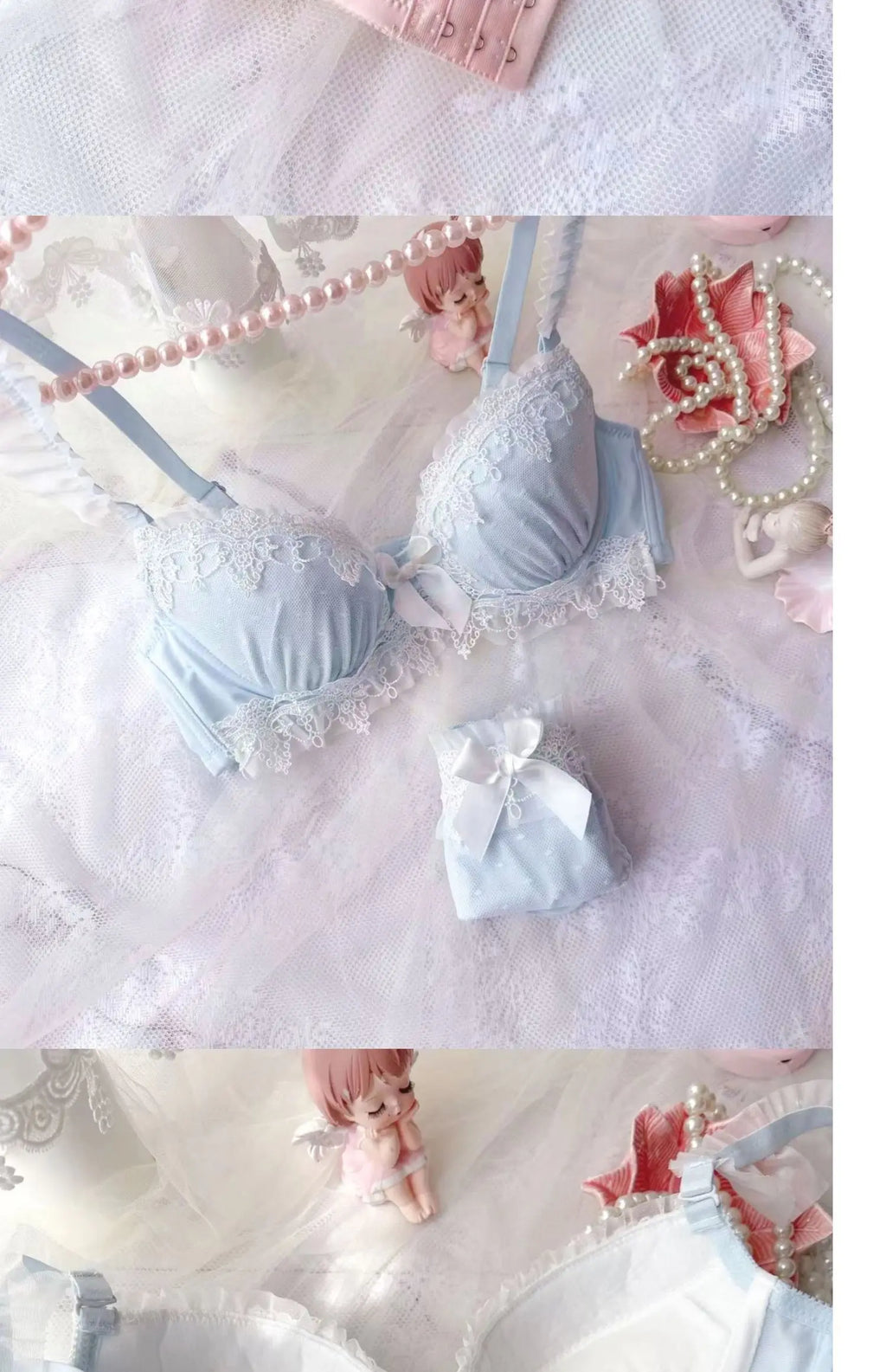 School! MOYISU Japanese Embroidery Bra Set Water Lace Thin Cup Push Up Small Chest Cute Bralette Top Teen Girls AU Summer Sale