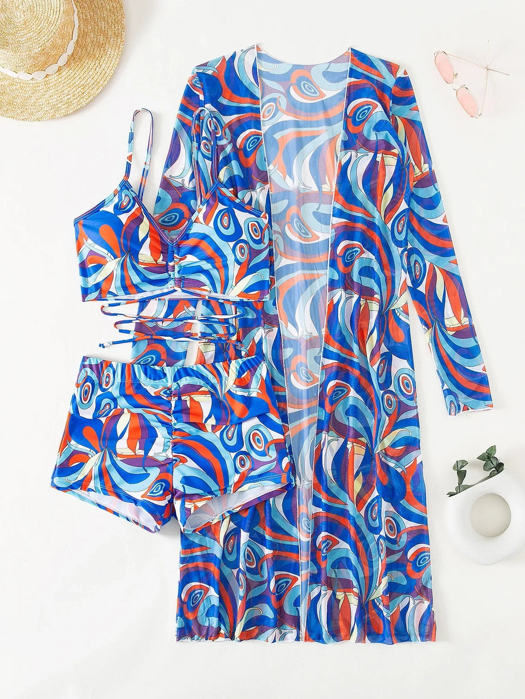 Sexy Print Bikini 2026 Women High Waist Swimsuit Cover Up Swimwear Female Lady Bathing Suit Swimming Summer Beachwear