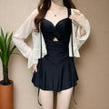 Swimsuit one-piece slimming and conservative skirt for girls, soaking in hot springs for vacation, swimsuit for women, summer