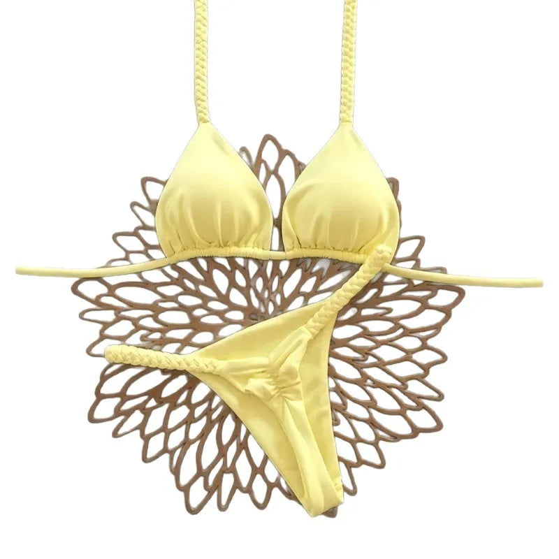 2026 New Micro Bikinis Push Up Women Swimsuits Sexy Swimwear Brazilian Bikini Set Thong Biquini Solid Swimsuit Summer Beachwear