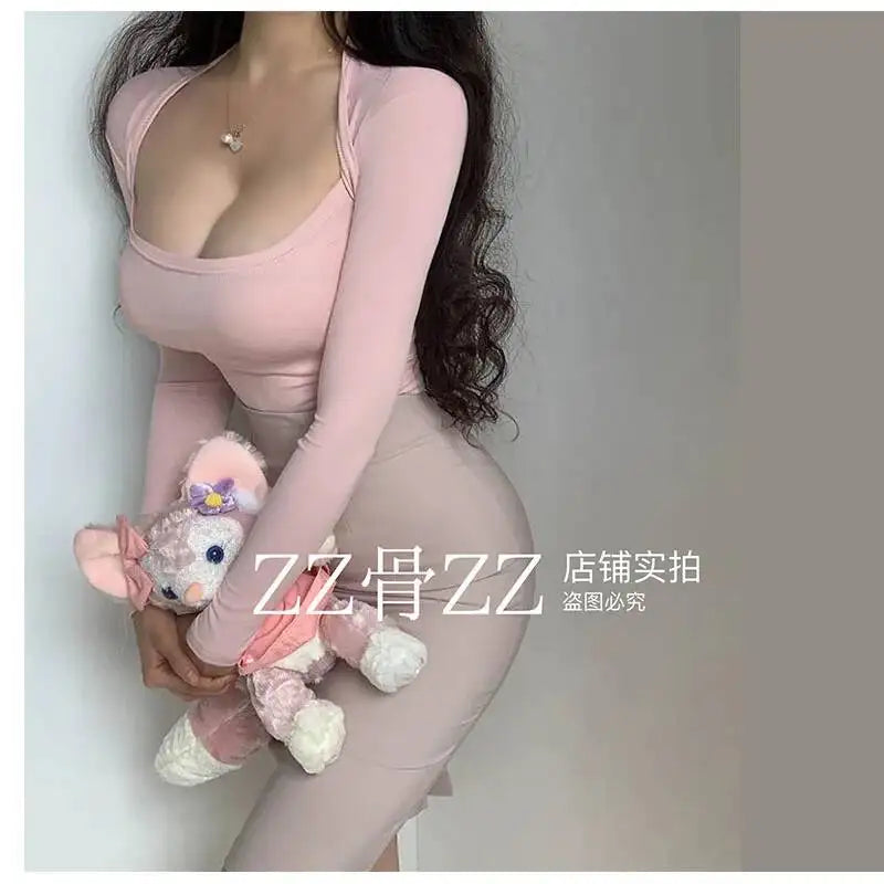 WOMENGAGA Mid Length Skirt For Elegance Apricot Slim Mini Dress Sweet Sexy Korean Women 2023 Skirts High Waist Fashion HGR0
