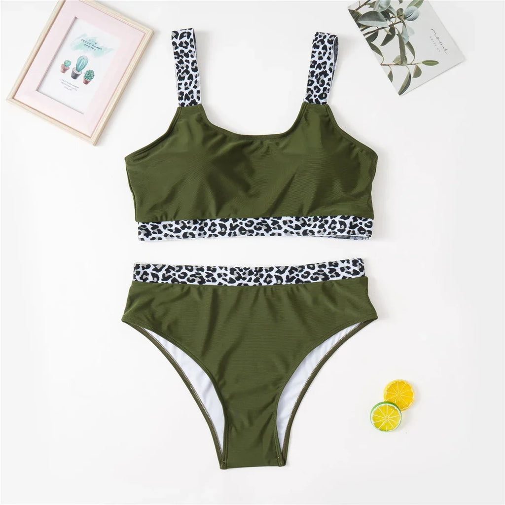 0XL - 4XL Splicing Bikini Large Size Swimwear Plus Size Women Swimsuit Female Two-pieces Bikini set Bather Bathing Suit K3785