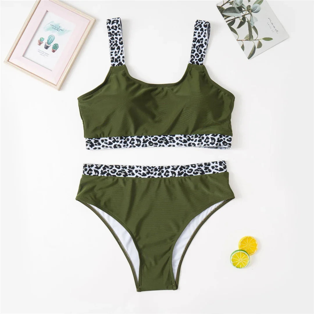 0XL - 4XL Splicing Bikini Large Size Swimwear Plus Size Women Swimsuit Female Two-pieces Bikini set Bather Bathing Suit K3785