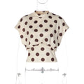 FDYOUI Women's O-neck Polka Dot T-shirt 2026 Summer O-neck Drop-sleeve Tunics Tops Fashion Loose Corset Tee Shirts Female Top