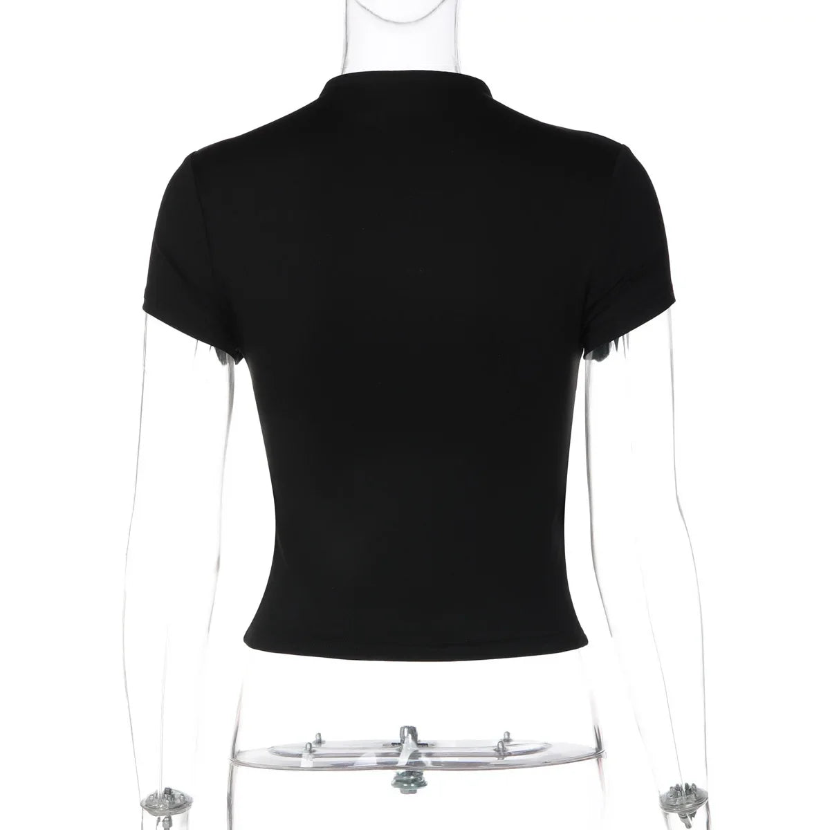 FDYOUI Woman Covered Buttons T-shirts 2026 Summer Short Sleeve Slim Cardigan Tops Ladies Chic Corset Tee Shirt White Black Red