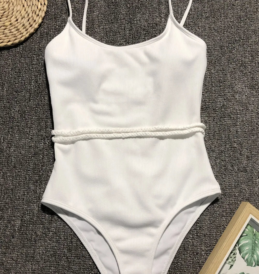 DEKA Solid One Piece Swimsuit Female Swimwear Women Cut Out Bathing Suits Summer Beach Wear Sport Swimming T Shirt Monokini